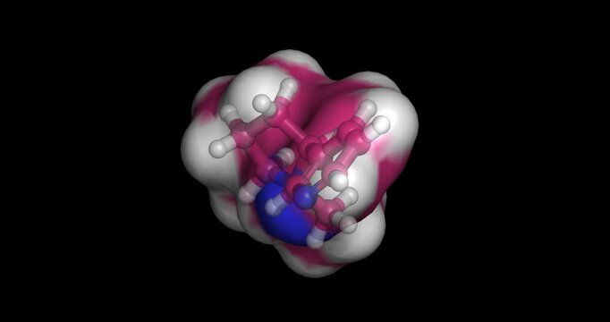 Nicotine, 3D molecule 4K spinning
