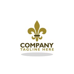 Fleur de lis company logo icon with shadow © sljubisa