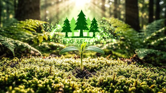Young tree growing in forest ecosystem.