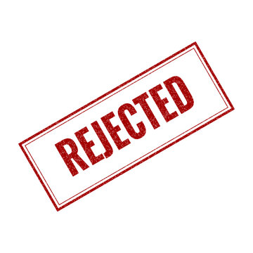 Red rejected stamp seal on paper