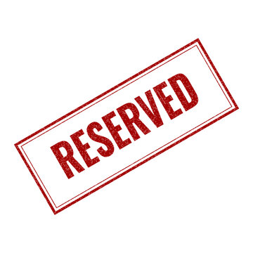 Red reserved stamp text icon