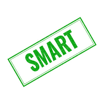 Green smart stamp icon with tilted text