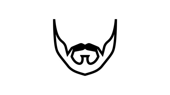 Minimalist black outline vector illustration of a stylized goatee beard.