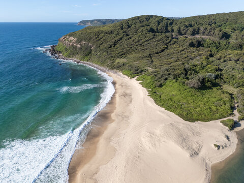 Aerial view of Burwood Beach - Newcastle NSW Australia. One of the many beautiful beaches in the city. Newcastle Australia