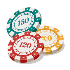 Naklejka premium Vibrant Bold Stroke Casino Poker Chips Professional Photo