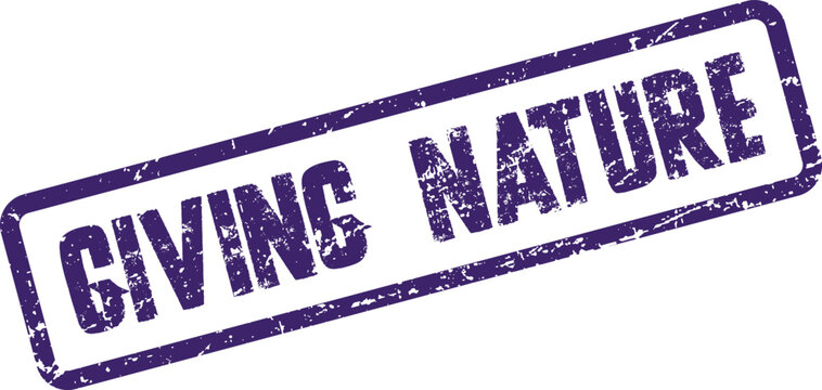 A grunge textured rectangular stamp graphic highlighting the important concept of giving nature