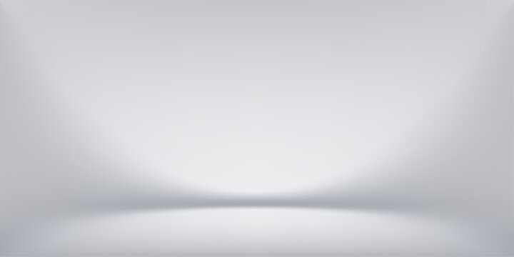 Modern grey studio background with gradient light effect for product presentation. Vector bg minimal design projects with clean abstract space