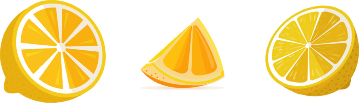 A vibrant, flat vector icon of a lemon half showcases juicy segments in bright colors against a clean, modern UI style on a pure white background