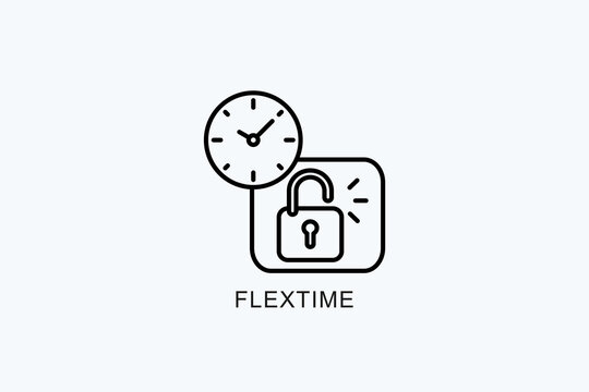Flextime Icon Or Logo Isolated Vector Illustration
