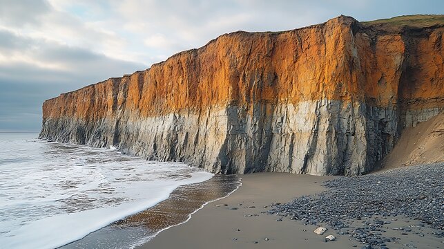 Coastal cliffs meeting ocean