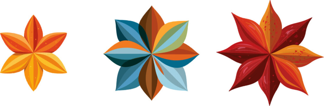 A vibrant star anise spice pod icon in bold orange hues stands out against a pristine white backdrop, embodying modern UI aesthetics with clean lines and a fresh design approach