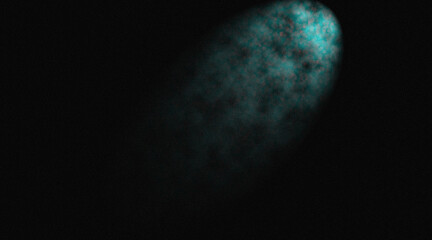 Glowing blue abstract light shape floating in dark space © SHAKILA