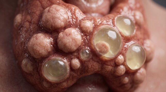 Organic Texture Render of a Multinodular Goiter