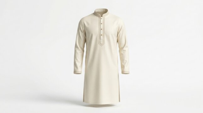 Elegant off white traditional mens kurta shirt for special events