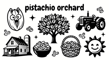 ripe pistachios growing on healthy orchard trees with fertile farmland harvest season dry climate agricultural landscape and sustainable cultivation environment © Ethan