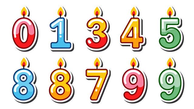 Colorful numbered balloons floating in a cheerful arrangement Vector
