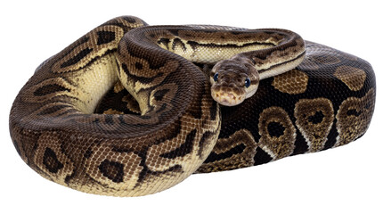 Fototapeta premium Ball Python Snake Coiled Isolated Transparent Asset