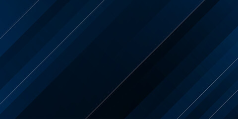 Obraz premium Abstract dark blue corporate background with diagonal geometric stripes and subtle glowing lines
