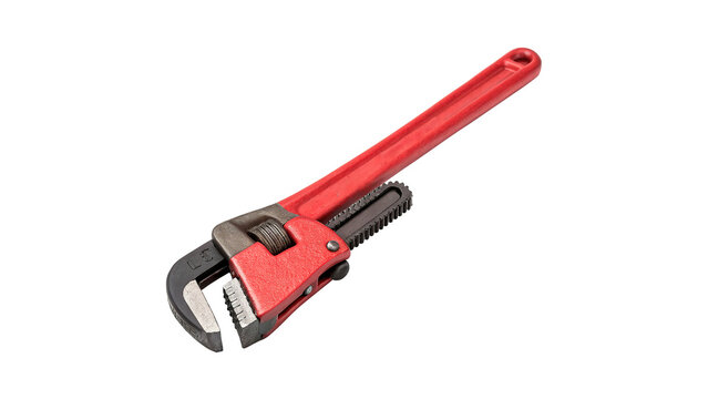 Red handle manual ice pick sharp steel tool isolated on a transparent background