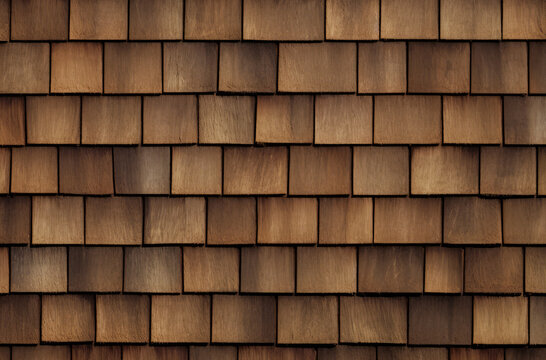 Processed collage of wooden roof shingles texture. Background for banner, backdrop or texture.