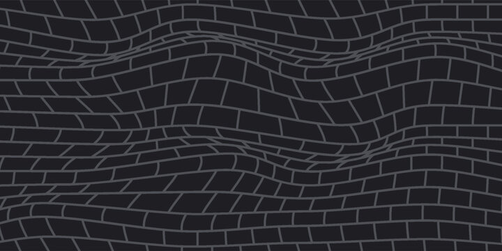 black brick wall texture, seamless cladding pattern for interior decoration, kitchen backsplash, plastic panel, building outdoor design. Abstract minimal background, vector eps 10