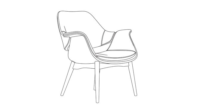 Modern white plastic folding chair isolated on white background.