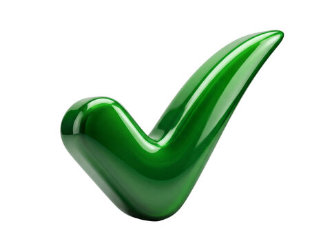 Green Check Mark Symbol Isolated on White Background Cutout PNG