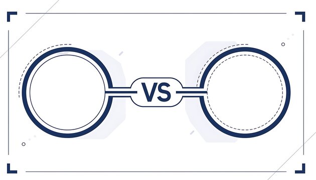 Vector illustration of two overlapping circles labeled VS.