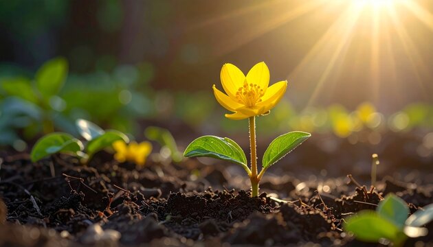 Sunlit spring crocus flowers blooming in garden grass, purple and yellow blossoms in macro close-up, seasonal floral beauty in nature garden scene