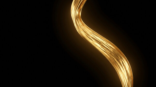 Luxury premium gold thread fluid stream dark abstract texture background for branding and product photography