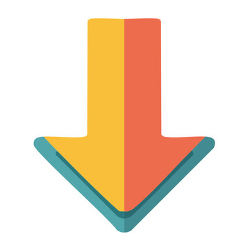 Flat design downward arrow icon