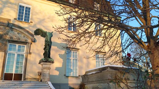 Reproduction of the Nike of Samothrace statue on Djurg&aring;rden island in Stockholm in calm outdoor setting - Stockholm, Sweden