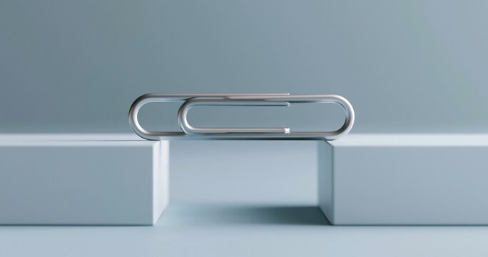 Metal paperclips bridging gap concept