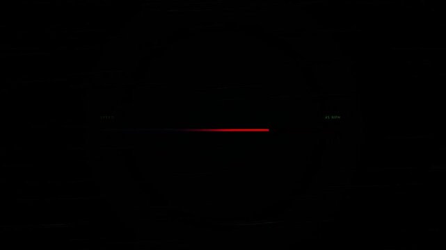 Red Speed Gauge Motion Graphics on Black Background Lo