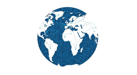 Obraz premium A blue and white globe represents Earth from a side view in space