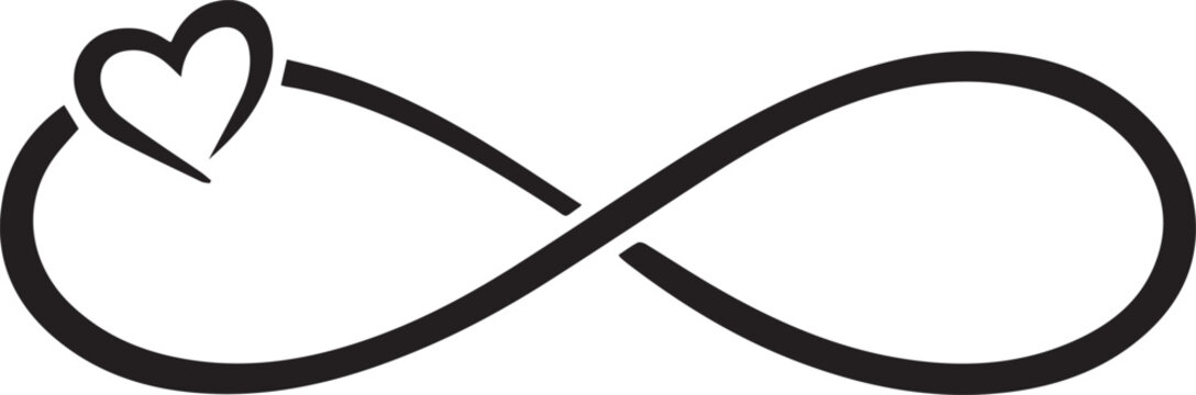 Love infinity symbol with heart icon Vector