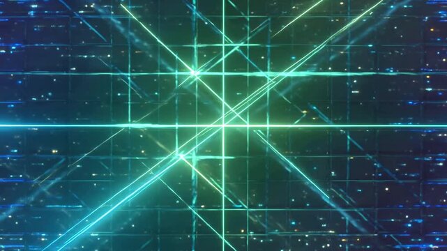 Glowing neon green abstract matrix grid pattern background suitable for technology, futuristic, digital, innovation, and modern concept designs.