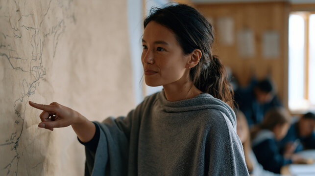 Inuit community teacher beginning each class with students placing phones into labeled fabric pouches on the classroom wall the routine becoming automatic after four weeks as the