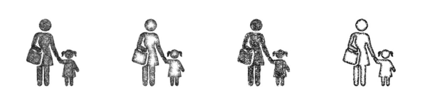 Sketch single parent icon design set