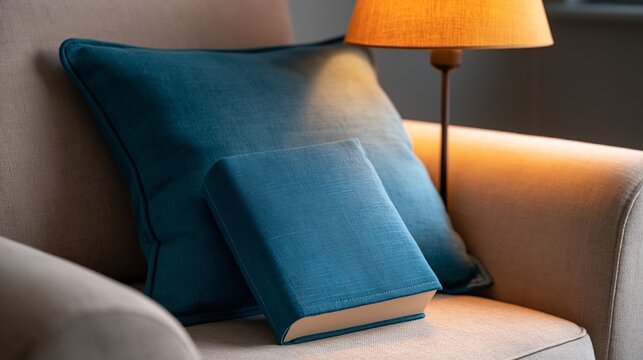 Cozy reading nook with book and pillow