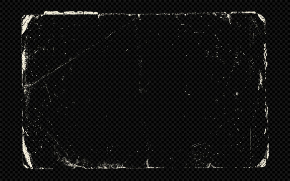 Vintage distressed paper overlay with diagonal fold lines and aged texture. Transparent grunge frame for poster mockups, photo compositions, and collage.