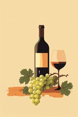 Obraz premium Wine bottle grape drink refreshment.