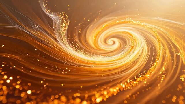 Golden swirling light and sparkles