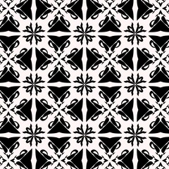 Fototapeta premium Elegant monochrome symmetrical ornament seamless background for wallpaper design