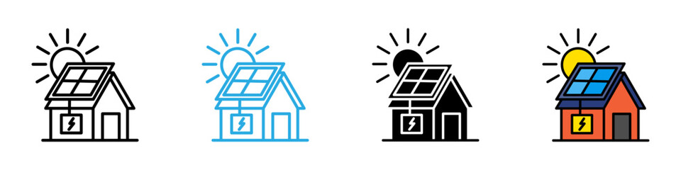 Solar energy multi - style icon design concept © okta
