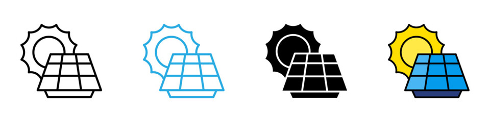 Solar energy multi - style icon design concept © okta