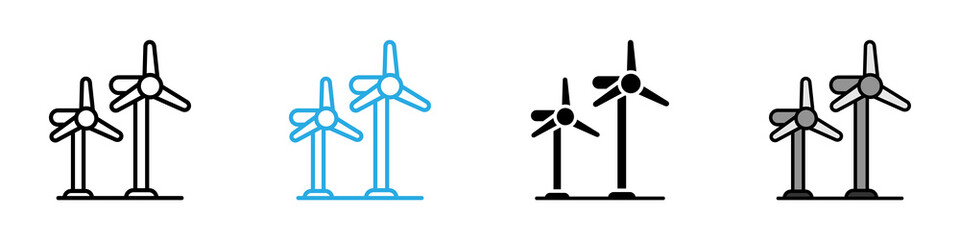 Wind turbine multi - style icon design concept © okta