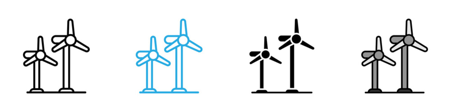 Wind turbine multi - style icon design concept