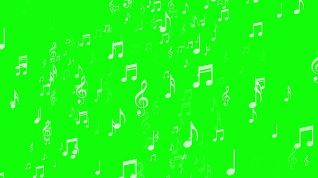 Music Note Background and Loop, 4K video with green background