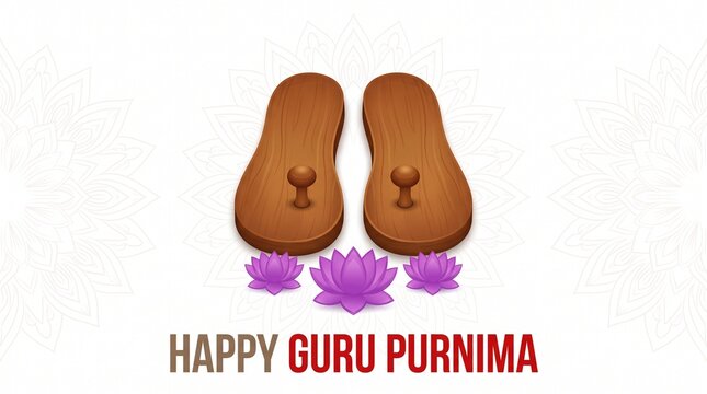 Guru purnima celebration on guru paduka greeting card